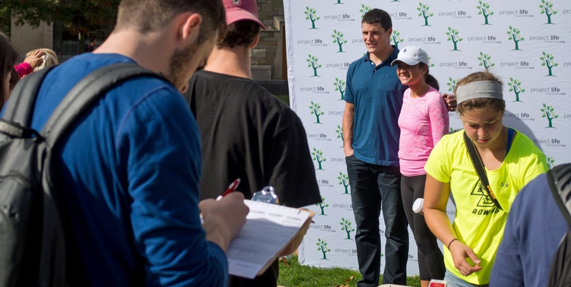 Luke Kuechly at BC's Project Life marrow registry drive