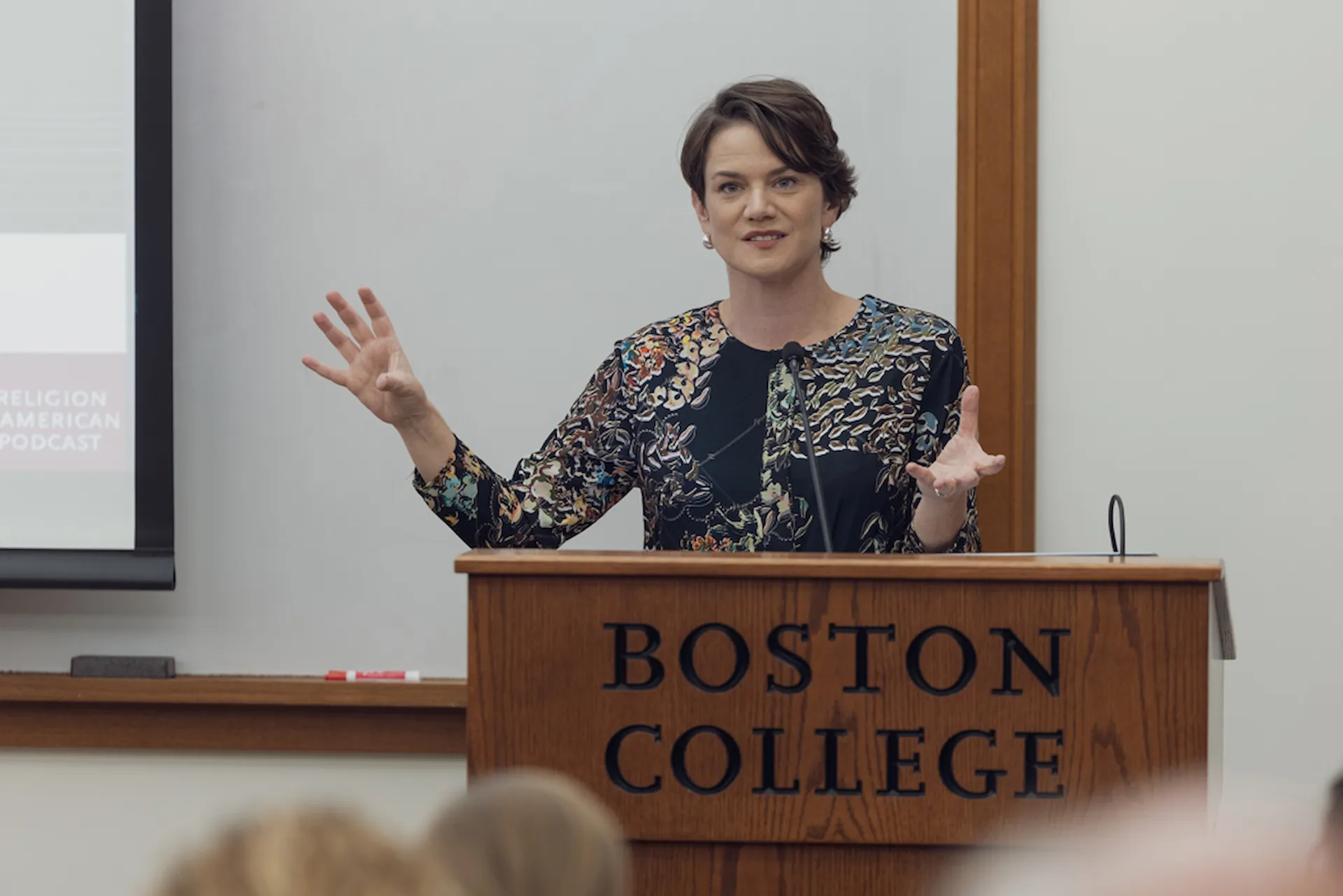 Susan Reynolds at podium