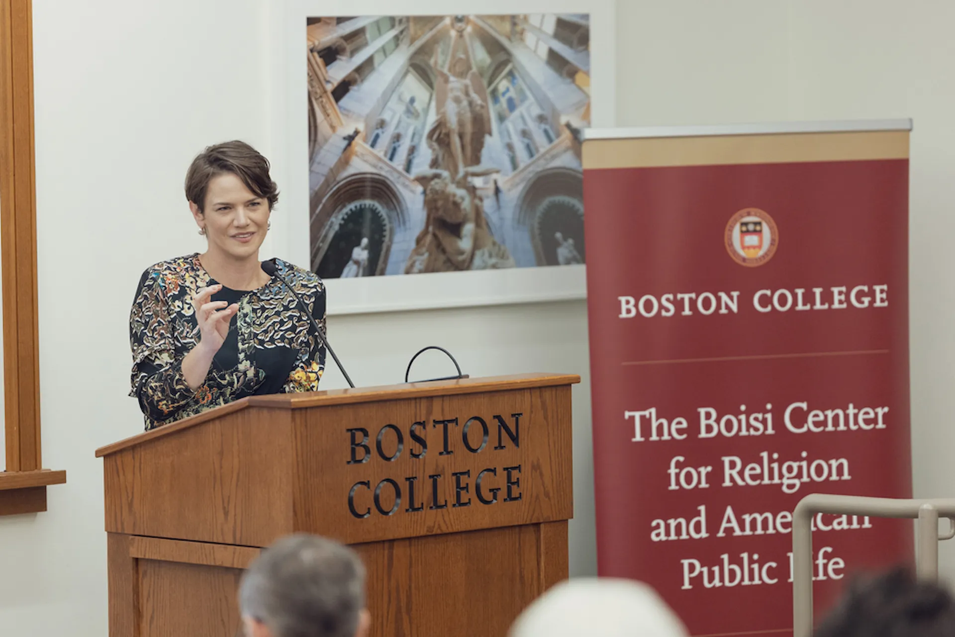 Susan Reynolds at podium