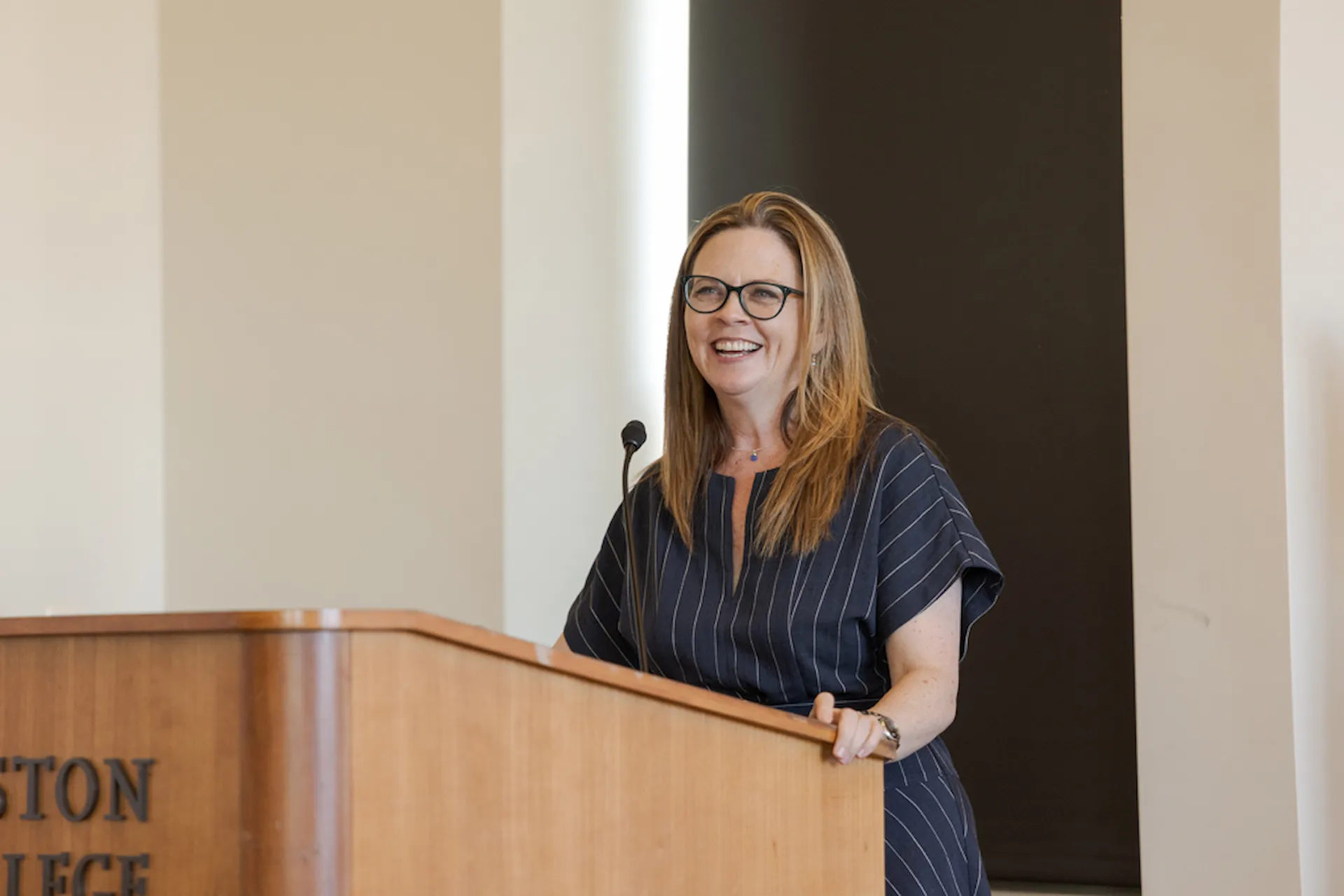 Tania Tetlow at podium