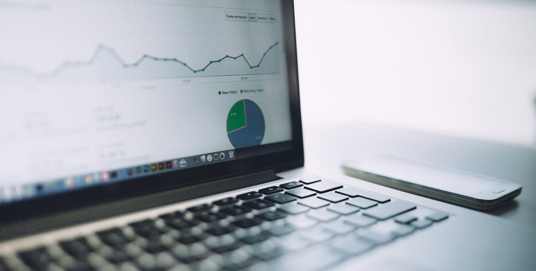 laptop with analytics data