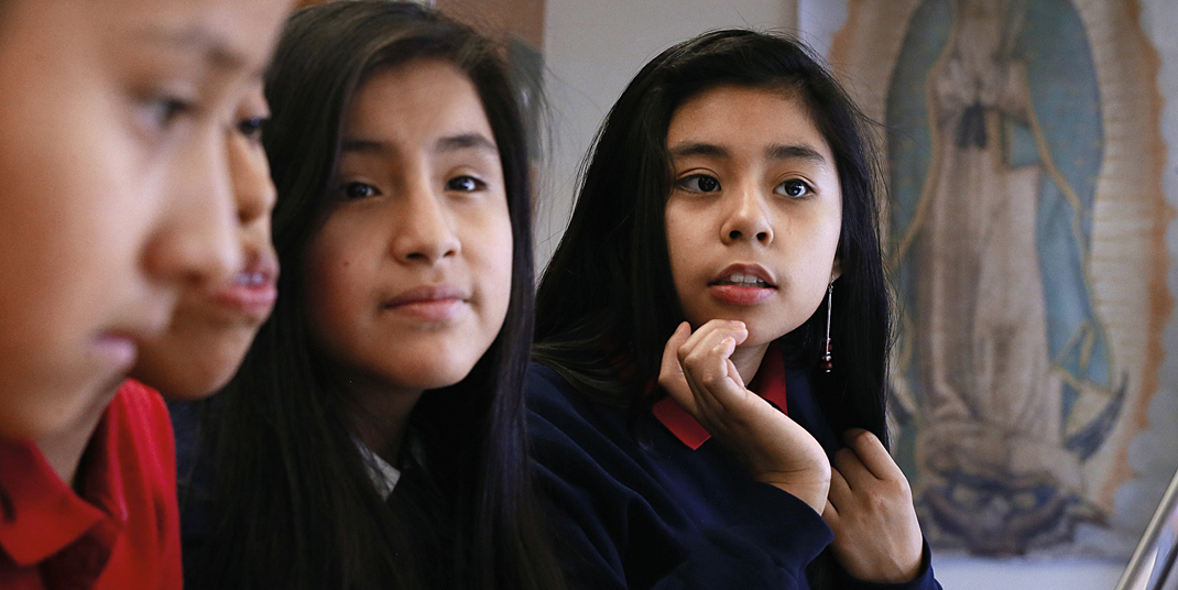Latina students at Catholic school