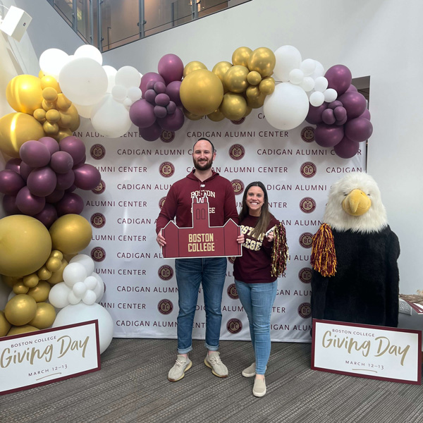 Justin Mascioli, Associate Director, Young Alumni Giving, Amy Harrington, Associate Director, Alumni Class & School Engagement