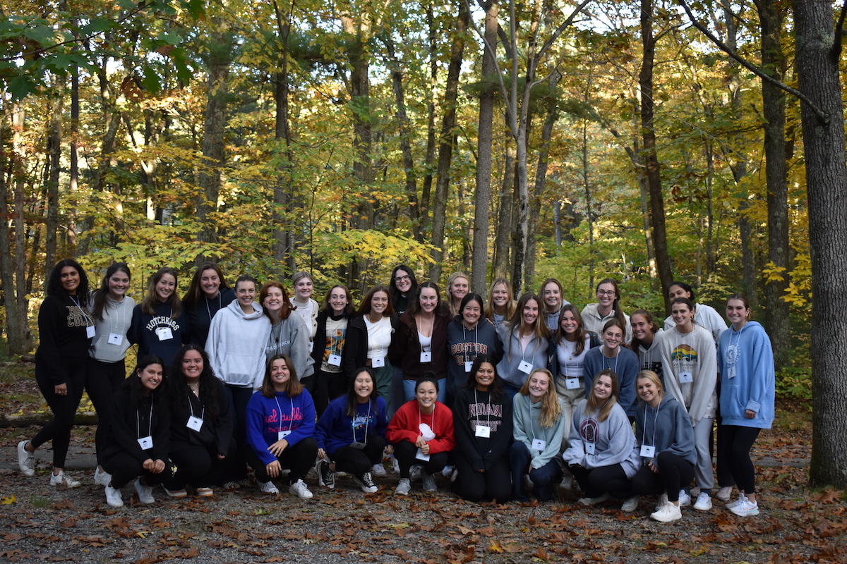 A group of women in the woods