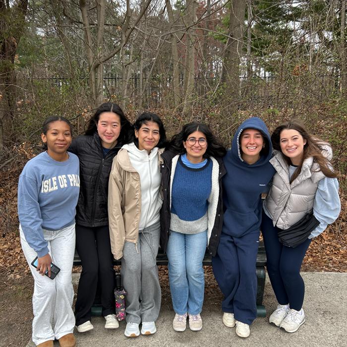 A group of students at a reservoir