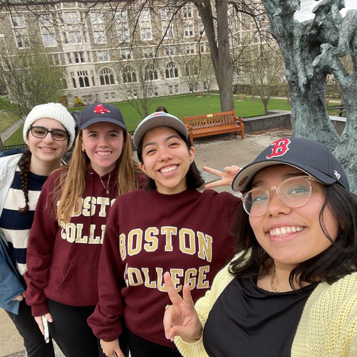 A group of students on campus