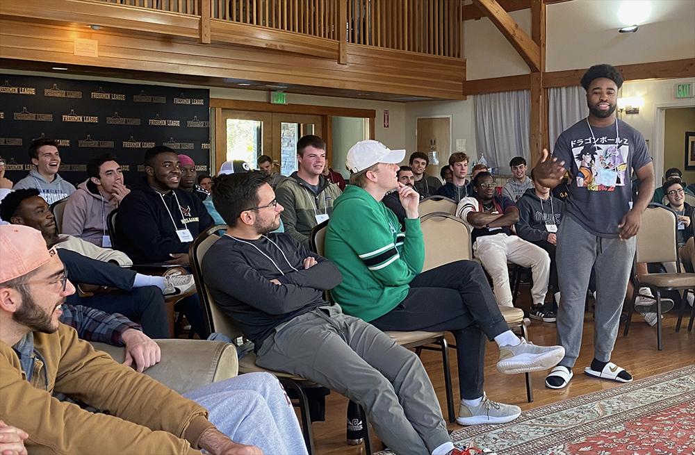 A group of men gathering