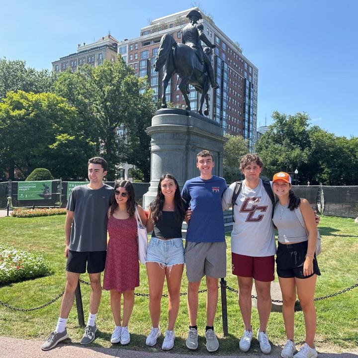 Students standing in the Public Garden