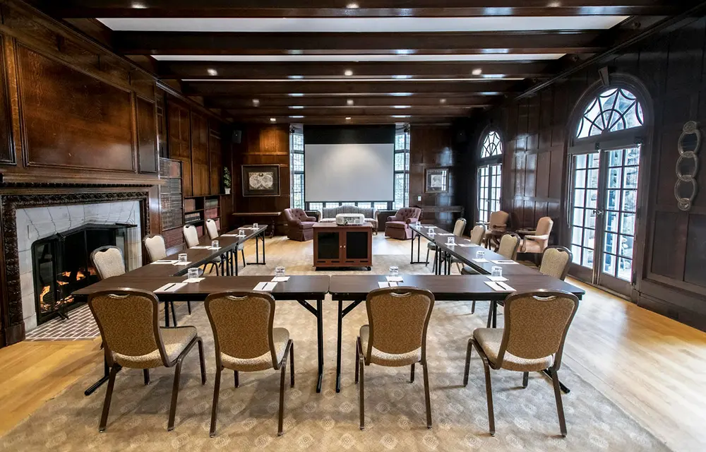 Main Parlor set up for meetings