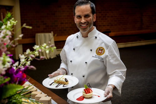 BC Dining Executive Pastry Chef, Tim Fonseca shows off desserts.