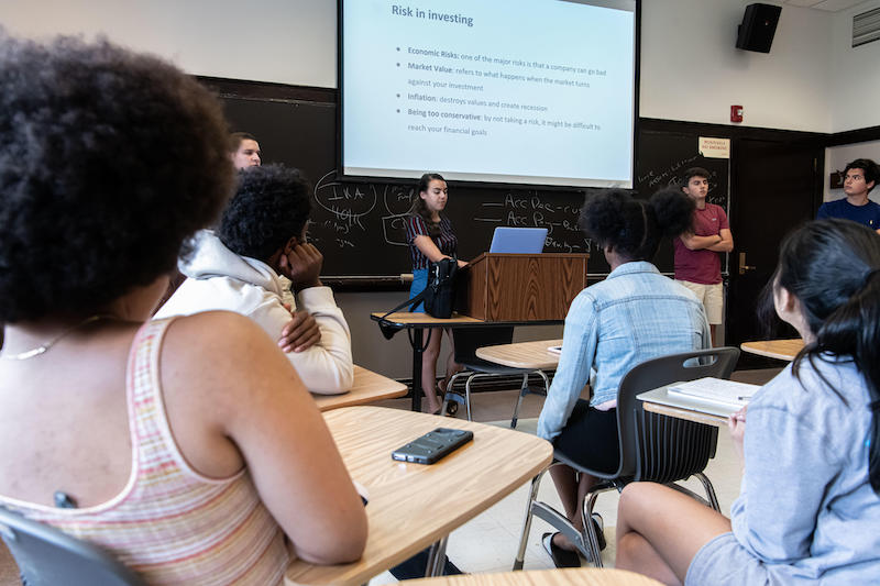 BC Summer Session and BC Experience program for High School students held on campus. This class is Business and Leadership taught by Dawn Mackiewicz and photographed for the BC Experience website and possible publications.