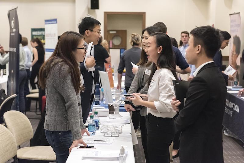 STEM Career Fair held in the Heights Room. For Chronicle 10/25/18 and BCM Fall 2018.