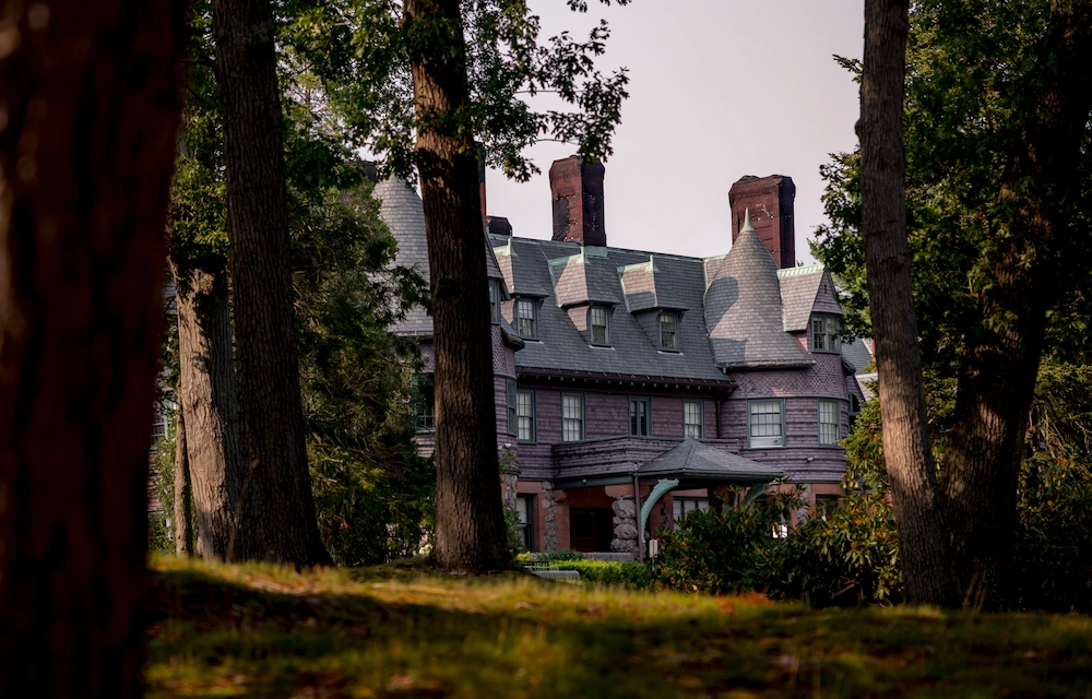 Great Hall exterior view through trees