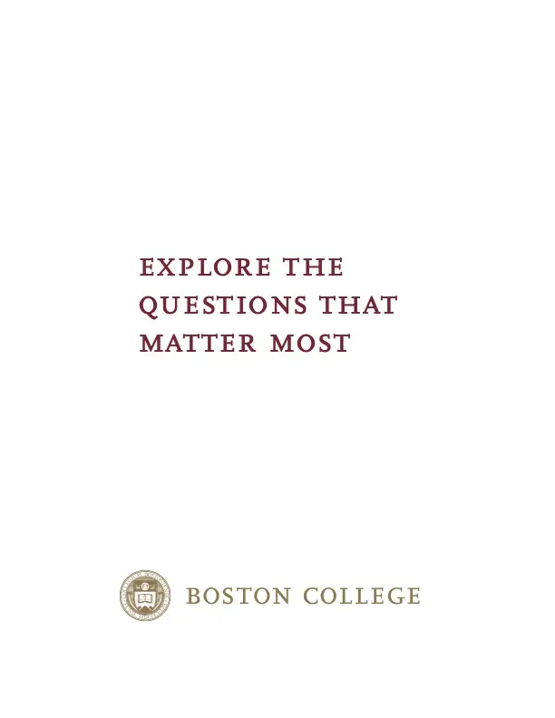 BC Undergraduate Admission Viewbook