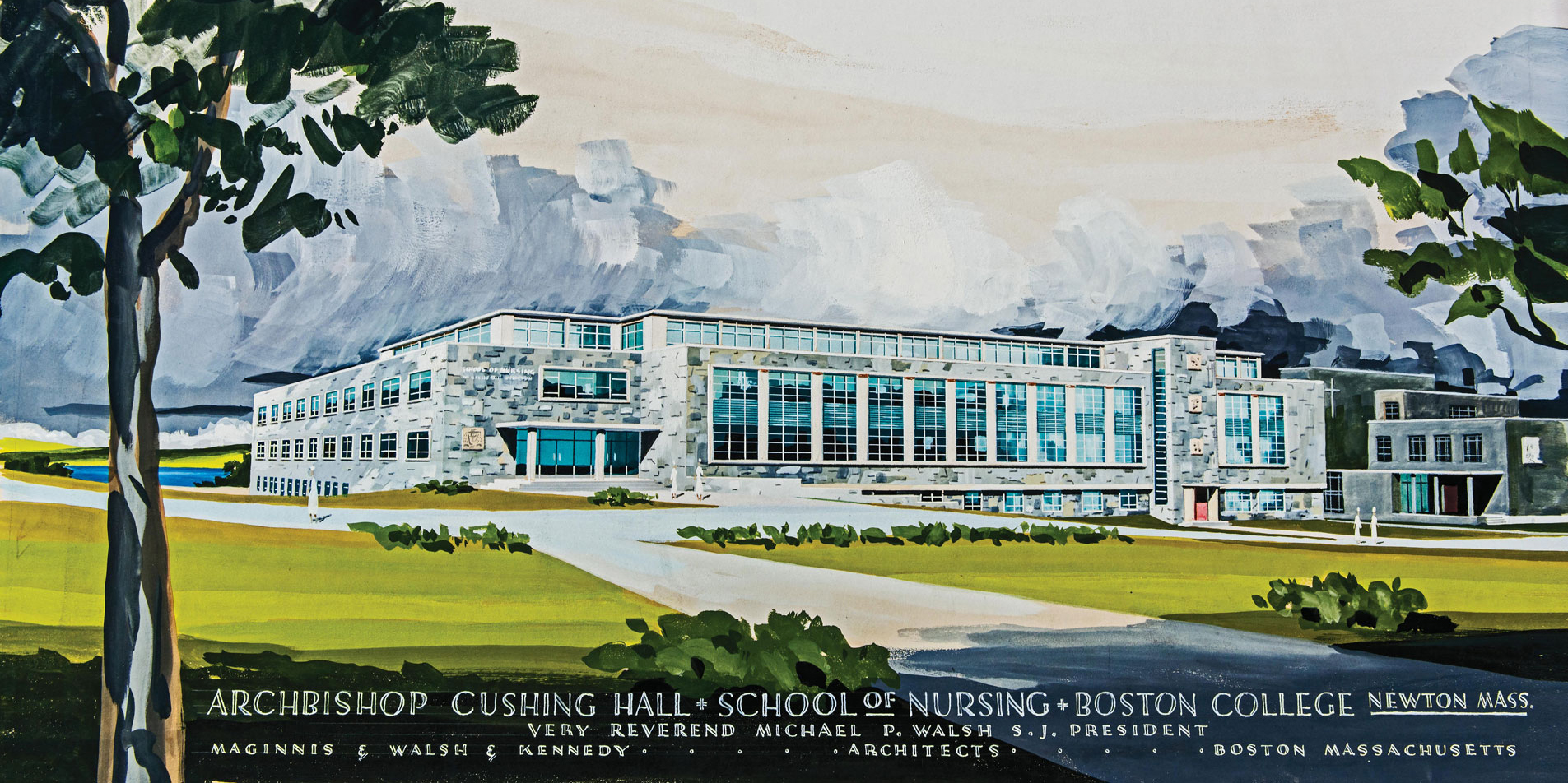 Painting of Cushing Hall