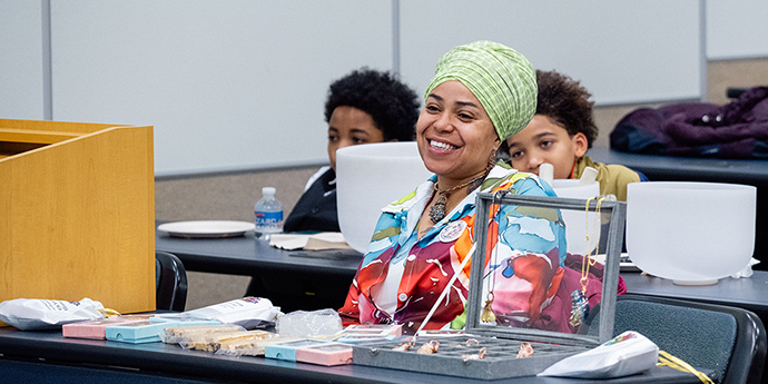 Entrepreneur at pitch session