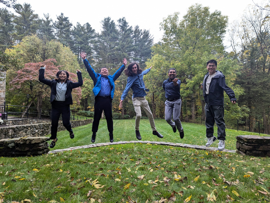 The team jumping for joy!
