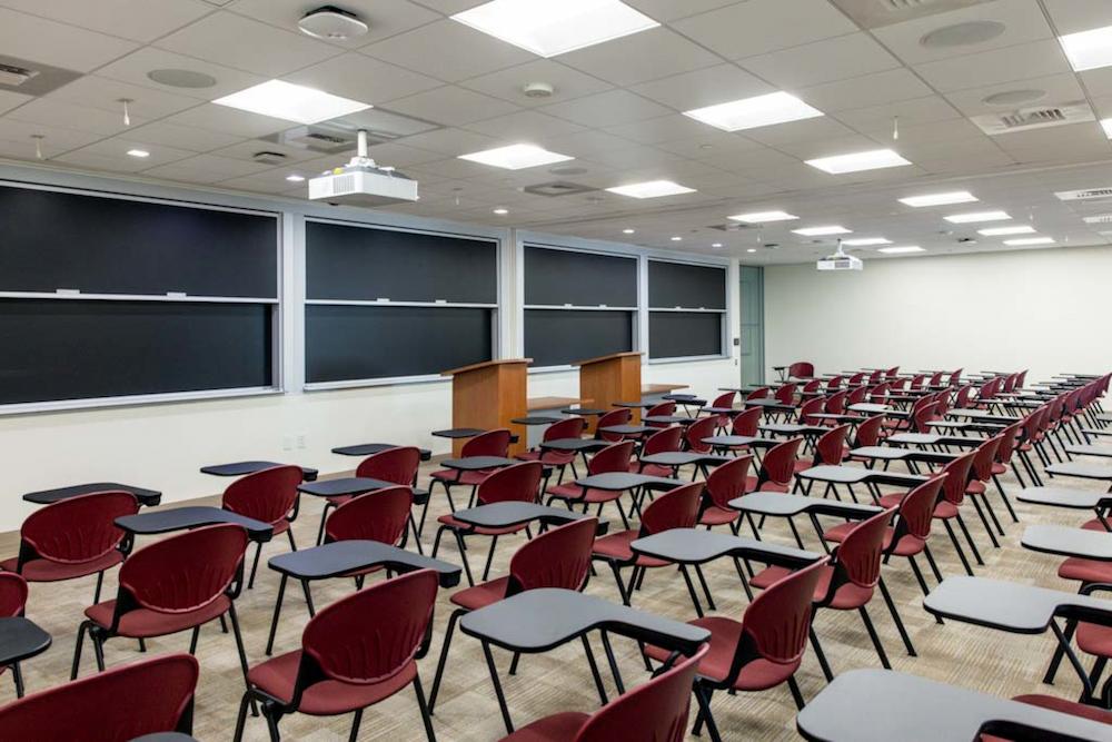 Classroom space for four academic programs housed in the facility.