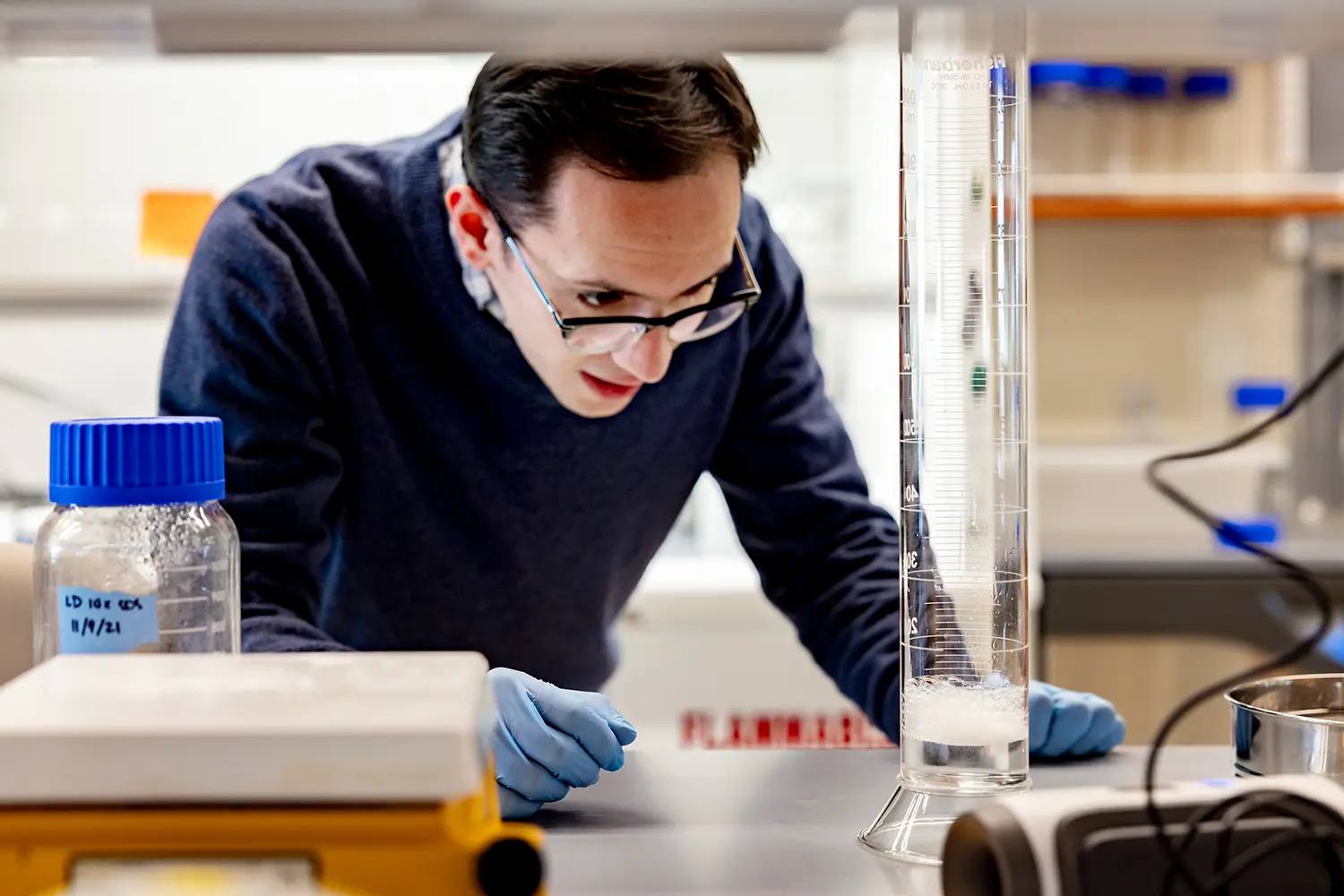 Graduate student in lab