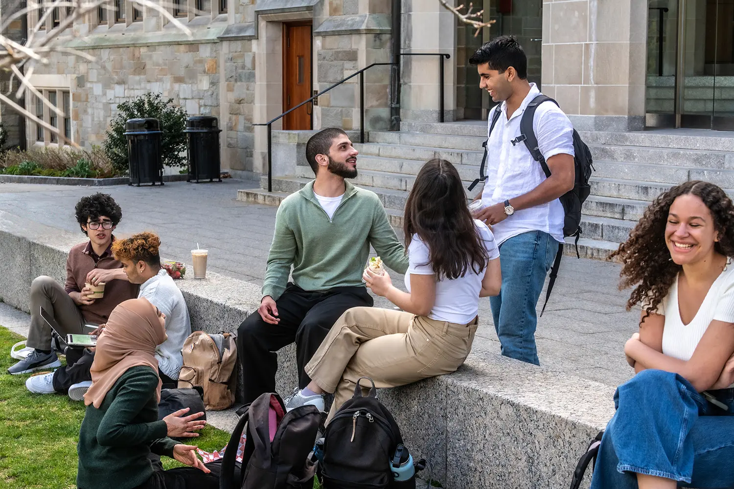 Graduate students in front of Lyons Hall