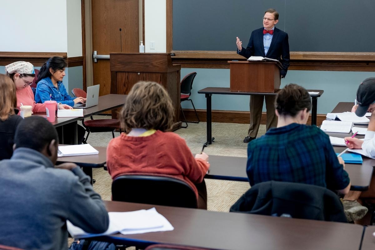 Professor Davis teaching a class