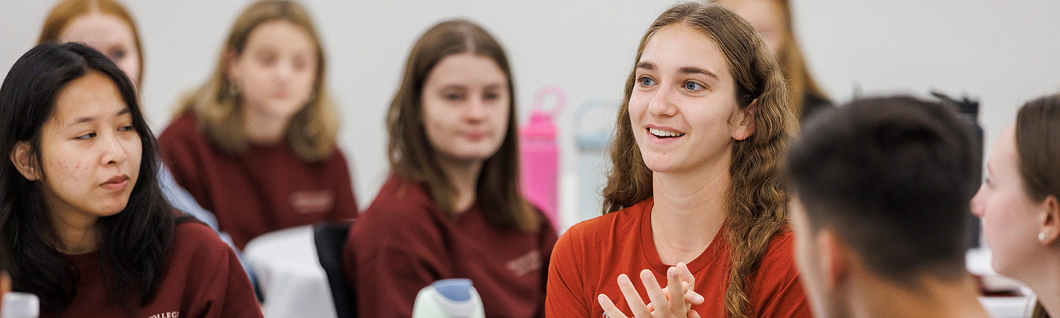 MSW student talking at event