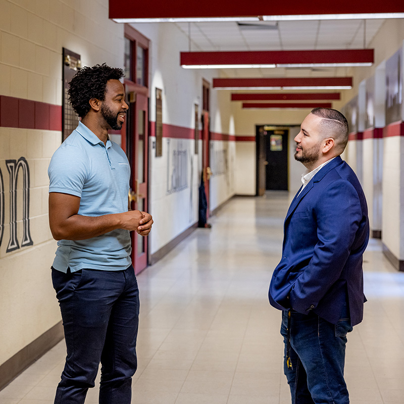 SSW student with supervisor at Boston Latin