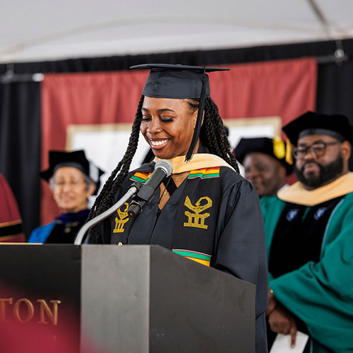 Student speaker at the diploma ceremony