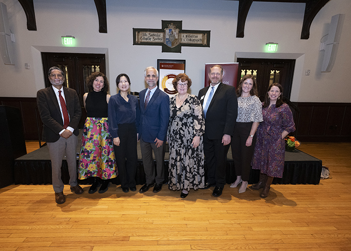 From left to right: Gautam N. Yadama, Rocío Calvo, Jooyoung Kong, Scott Easton, Sue Coleman, James Patterson, Jennifer Lemmerman, and Erin McAleer.