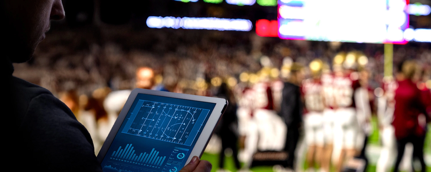 football game and tablet