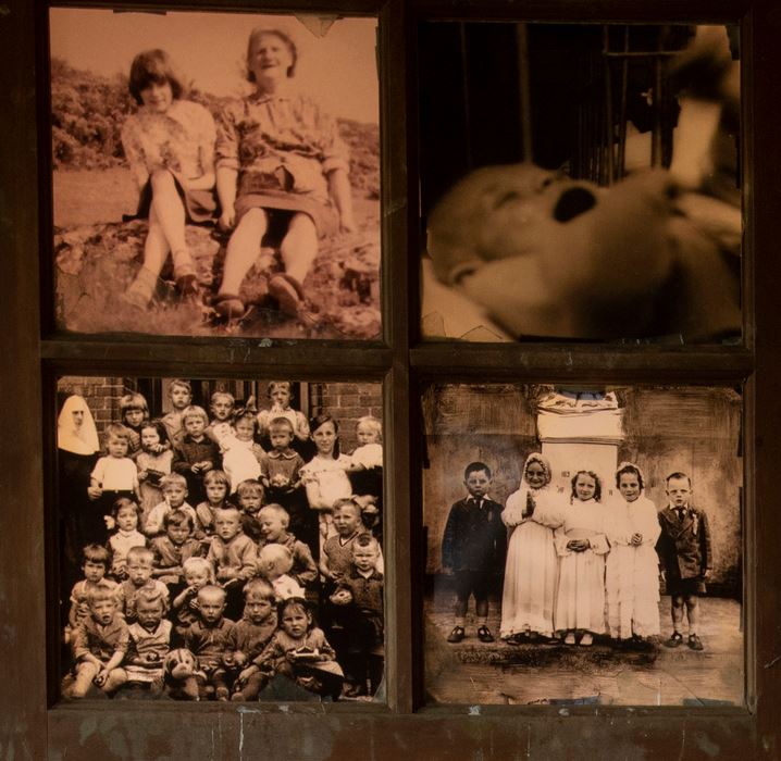 sepia tinted photos of children