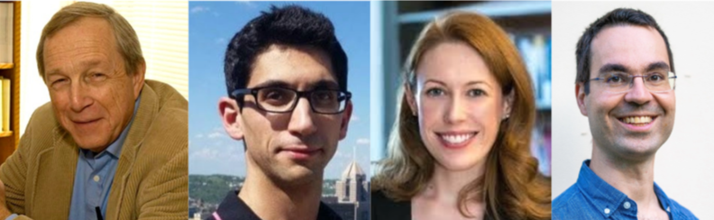 portraits of four faculty panelists