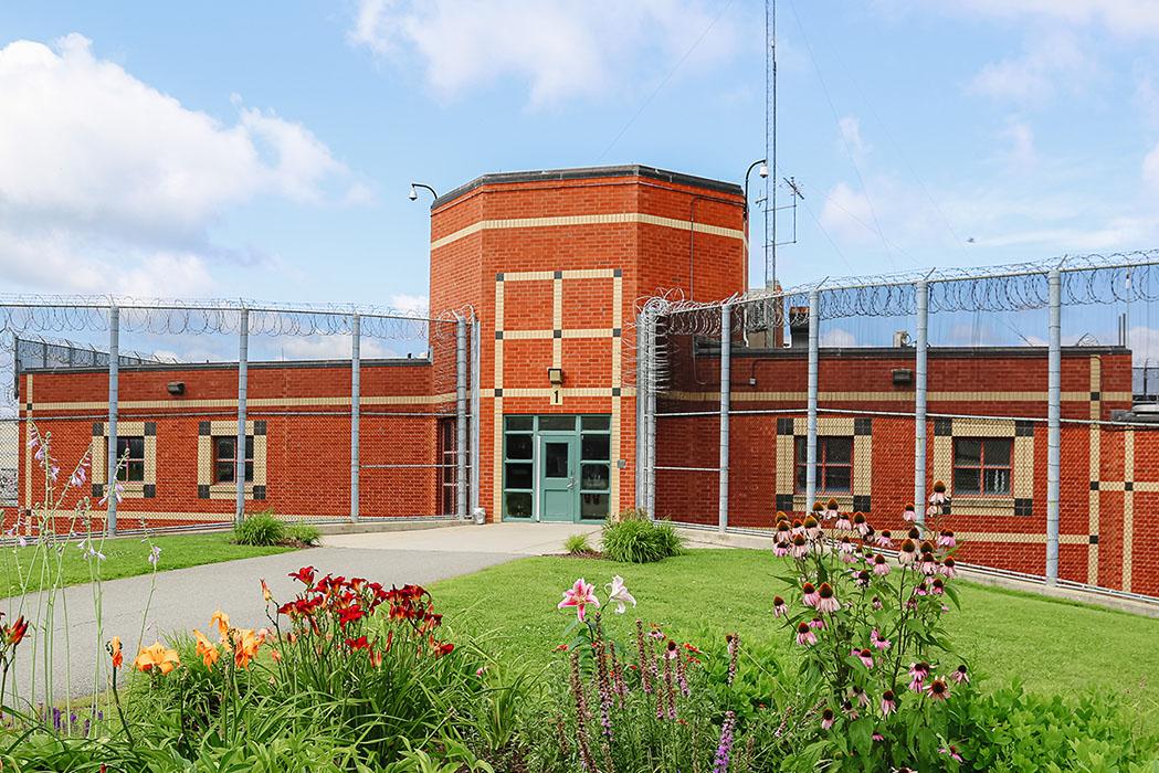 The exterior of a prison