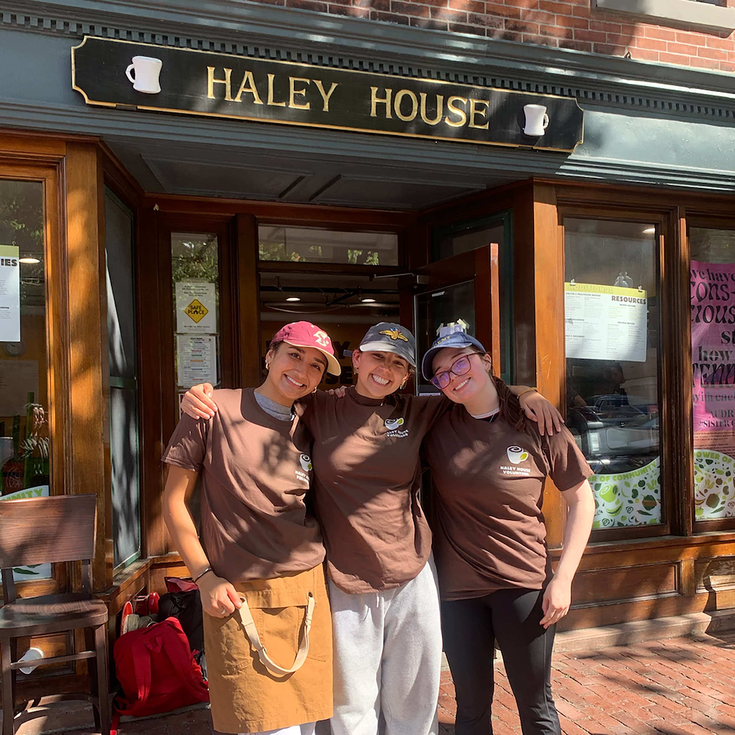 Students outside Haley House