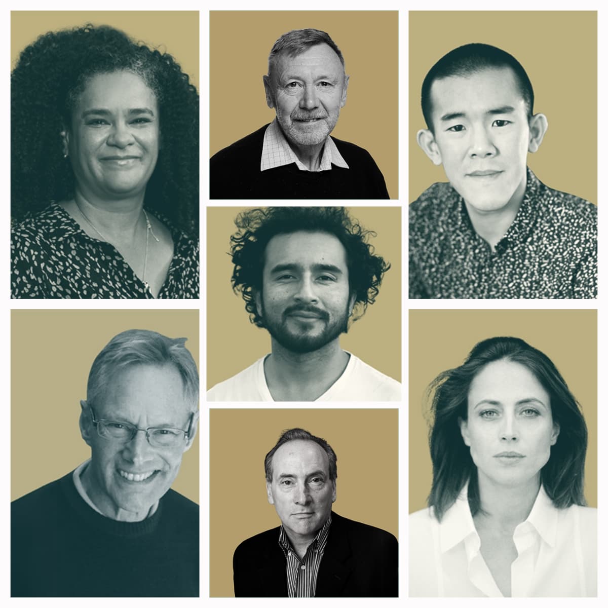 portraits of seven speakers