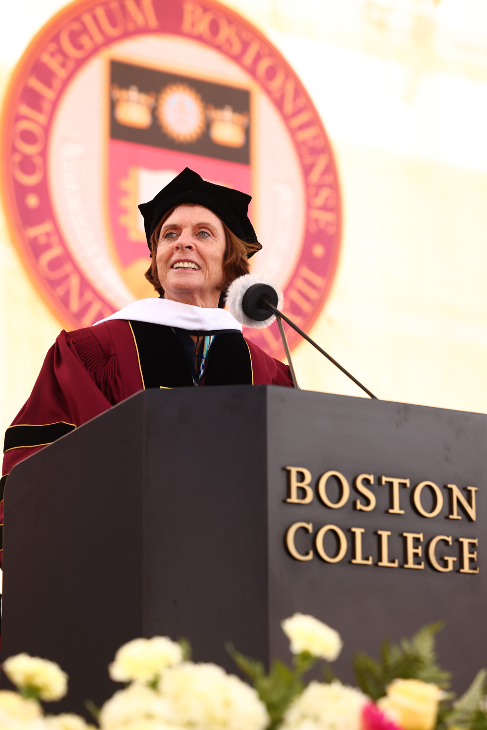 Carnegie Corporation of New York President Dame Louise Richardson at the podium
