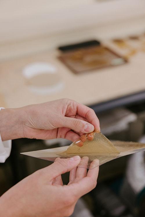 A sheet of bioplastic