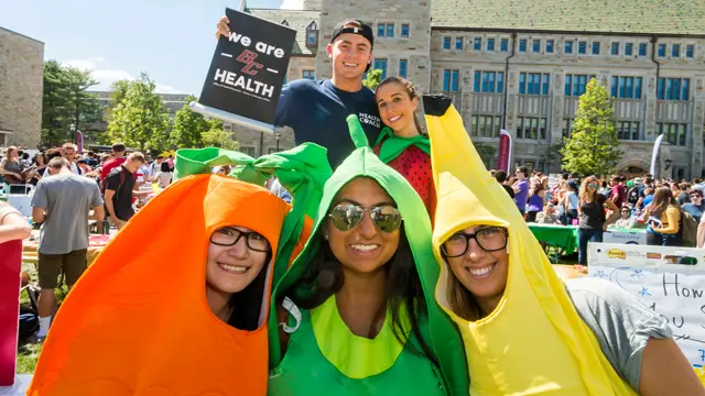 Students in vegetable costumes