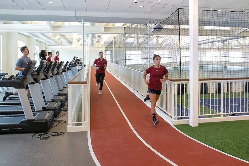 Students running on track