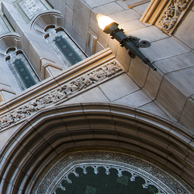 architectural detail of Gasson Hall